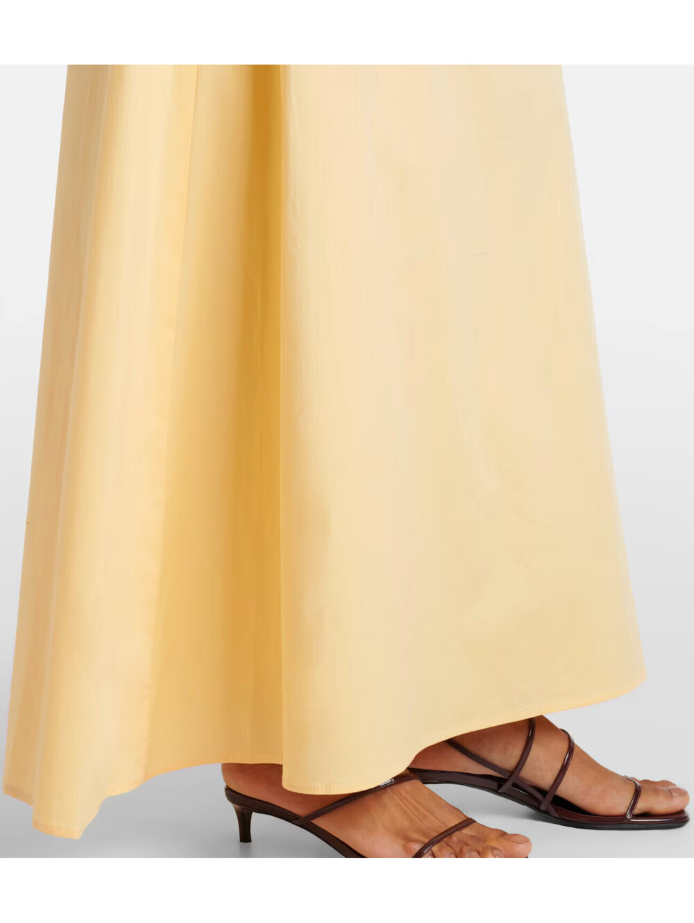 NWT STAUD Yellow Cotton Phare Stretch Designer Bridal Wedding Midi Dress 4 - Picture 4 of 5